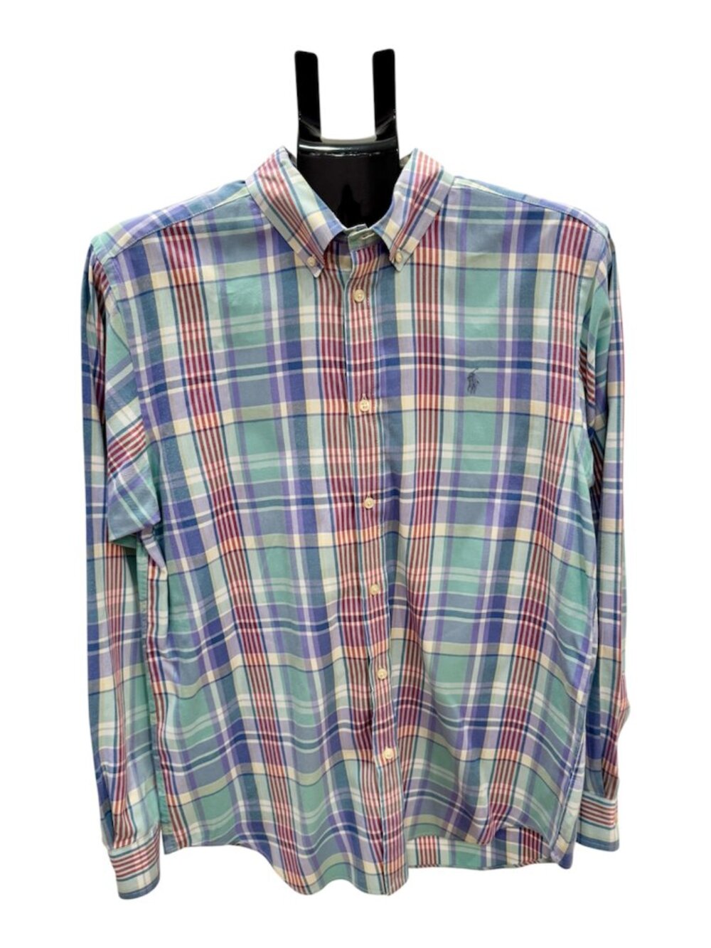 Polo Ralph Lauren Pastel Plaid Button Down Shirt Youth XL 18-20 Fit Mens XS EUC